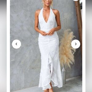 Elegant White Halter Dress - Bride